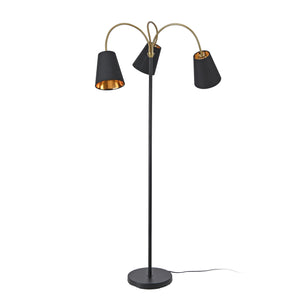 lux.pro Staande lamp Wycombe vloerlamp 154 cm 3xE14 zwart en goudkleurig