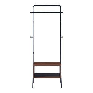 [en.casa] Kledingrek Averøy 180x74x42 cm zwart en walnootkleurig