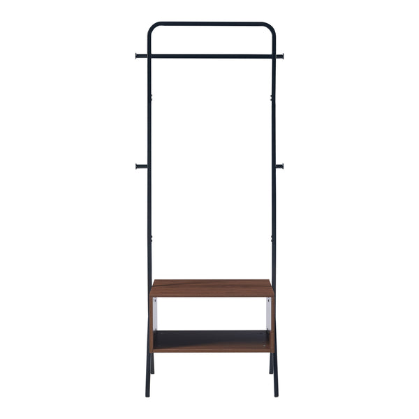 [en.casa] Kledingrek Averøy 180x74x42 cm zwart en walnootkleurig