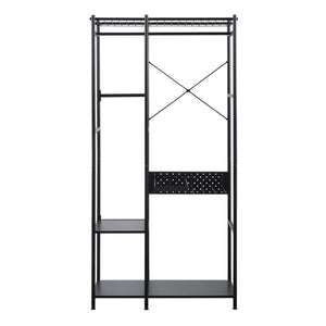 [en.casa] Kledingkast Brønnøy open kast 182x90x46 cm zwart