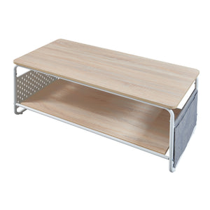 [en.casa] Salontafel Dyrøy 43x100x50 cm wit eikenkleurig en grijs