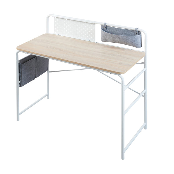 [en.casa] Bureau Dyrøy 98x98x46 cm wit eikenkleurig en grijs