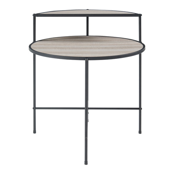 [en.casa] Bijzettafel Fyresdal 68xØ62 cm zwart en eikenkleurig