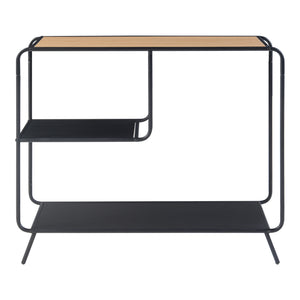 [en.casa] Console tafel Krødsherad 83x102x36 cm zwart en eikenkleurig