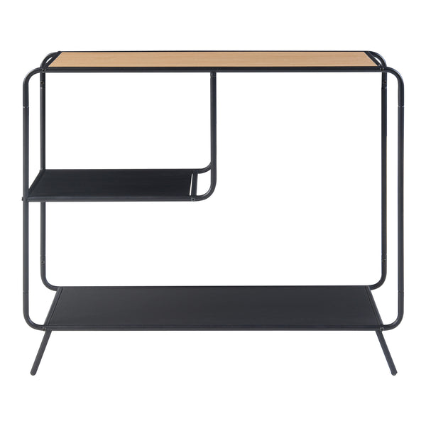 [en.casa] Console tafel Krødsherad 83x102x36 cm zwart en eikenkleurig
