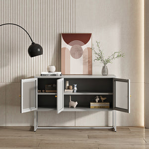Commode Sund dressoir metaal 120x40x80 cm grijs [en.casa]