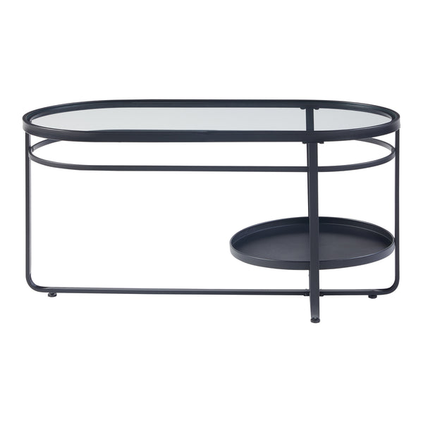 [en.casa] Salontafel Kumla ovaal 90x42,5x46 cm zwart