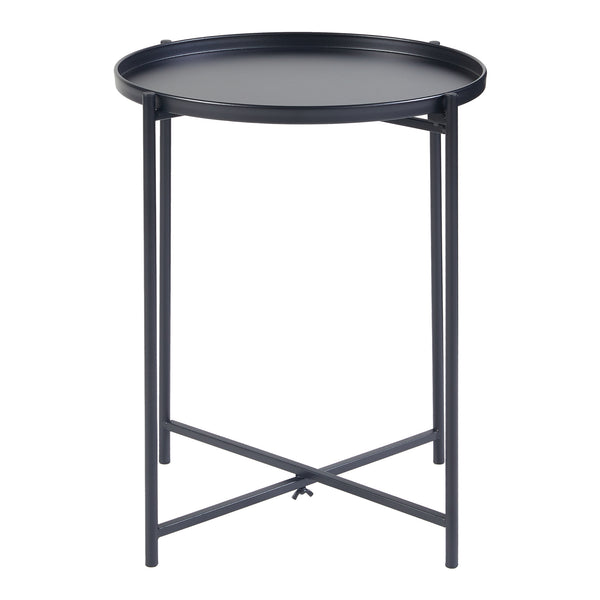 [en.casa] Bijzettafel Sälen rond Ø40x50 cm zwart