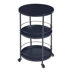 [en.casa] Keukentrolley Munkedal 75xØ45 cm zwart