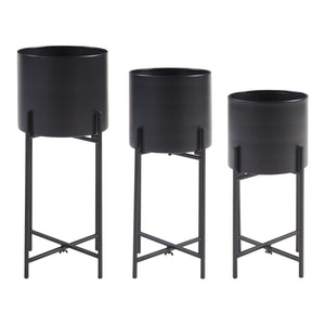 [en.casa] Plantenstandaard Orsa set van 3 zwart