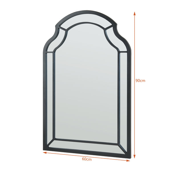 [en.casa] Wandspiegel Puolanka 90x60 cm zwart