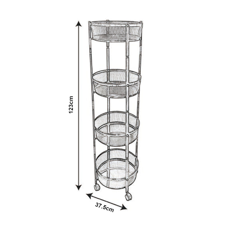 Maatschets [en.casa] Keukentrolley Sørreisa rond 123xØ37,5 cm wit
