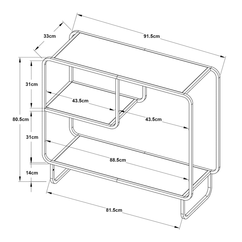 Maatschets Consoletafel Færder zwart mat [en.casa]