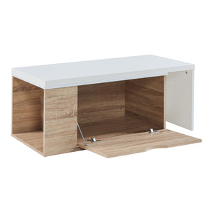 Bijzettafel Österåker 100x47,5x40 cm houtkleurig en wit [en.casa]