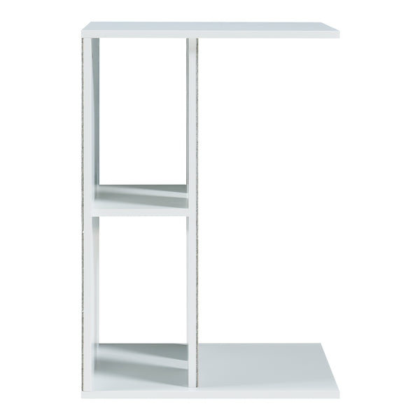 Bijzettafel Ljungby met krabgedeelte 58x40x30 cm wit [en.casa]