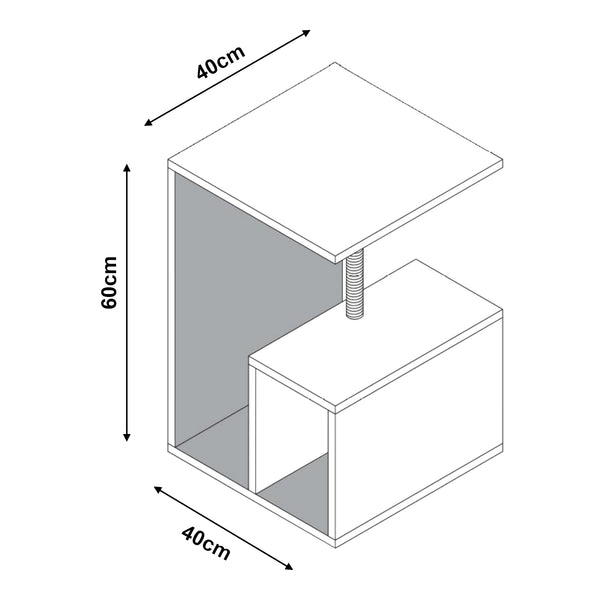 Bijzettafel Masfjorden met krabpaal 60x40x40 cm wit [en.casa]
