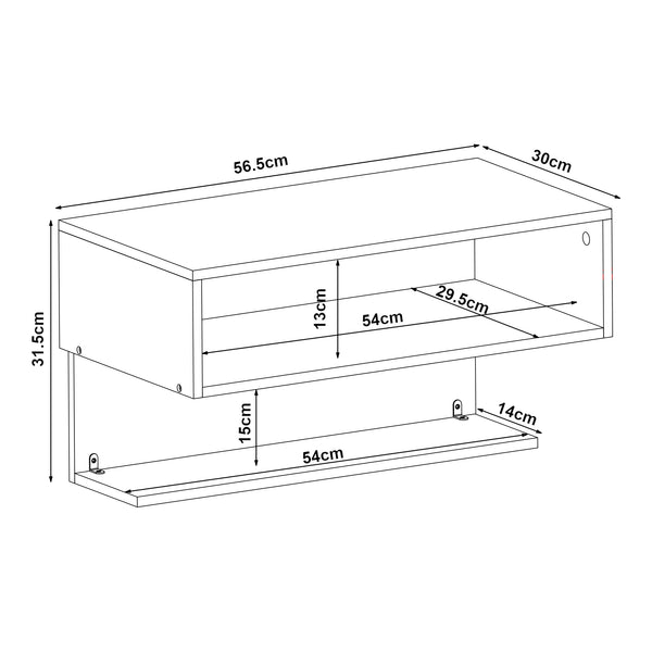 Wandrek Gauldal 56,5x30x31,5 cm zwart [en.casa]