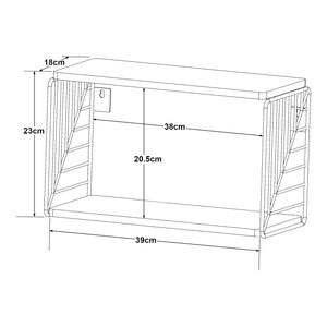 Wandrek Moss 39x18x23 cm zwart en wit [en.casa]