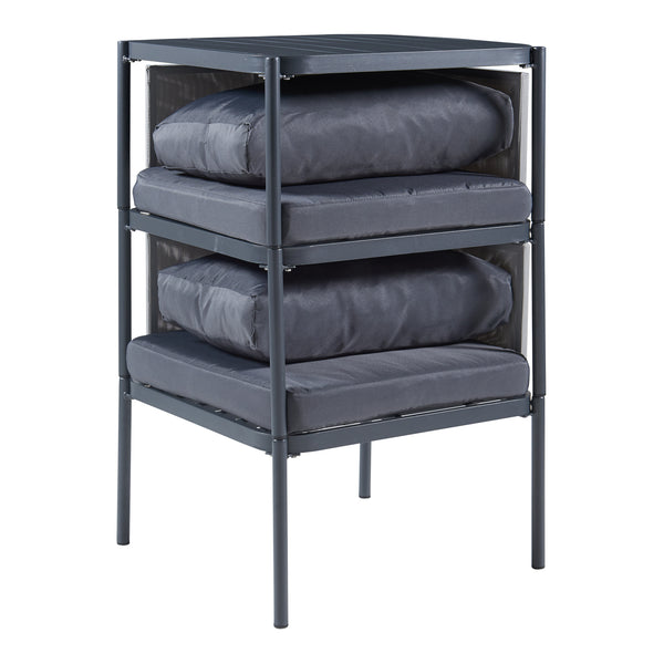 Tuinset Accettura 3-delig tuintafel met 2 tuinstoelen grijs casa.pro