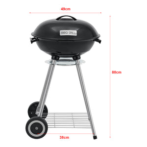 Houtskool BBQ Apricena rond met deksel 80x49x47 cm zwart casa.pro