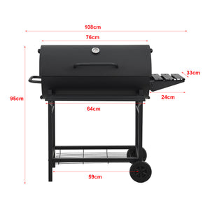 Houtskool BBQ Armento met deksel 95x108x61 cm zwart casa.pro