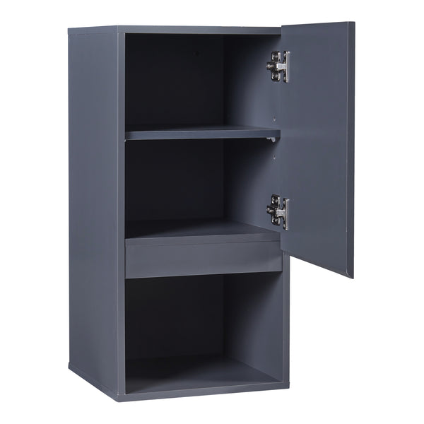 Badkamerkast Overath met deur en open vak grijs 60x30x30 cm [en.casa]