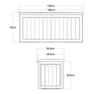 Tuin opbergbox Filetto 124x52,5x57 cm beige en houtkleurig casa.pro