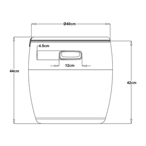 Tuinbox Avetrana koelbox rond 44xØ40 cm lichtbruin casa.pro