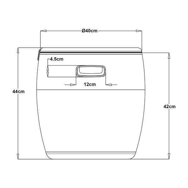 Tuinbox Avetrana koelbox rond 44xØ40 cm lichtbruin casa.pro