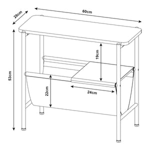 Bijzettafel Samnanger 60x28x53 cm zwart en grijs [en.casa]
