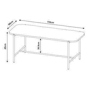 Salontafel Samnanger 110x50x45 cm zwart [en.casa]