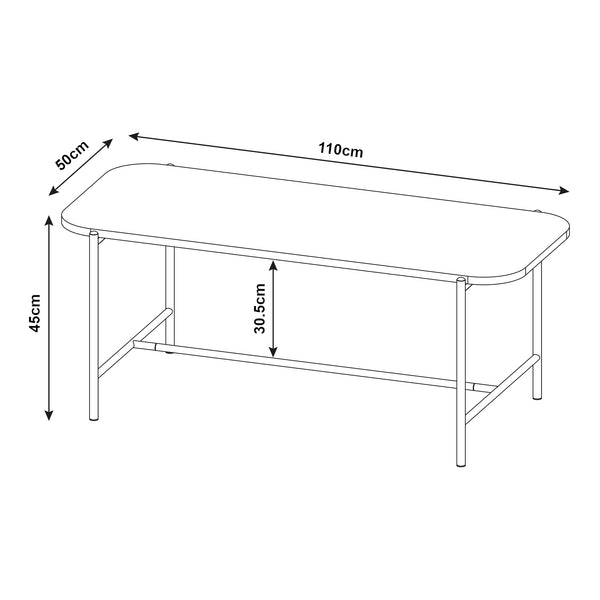 Salontafel Samnanger 110x50x45 cm zwart [en.casa]