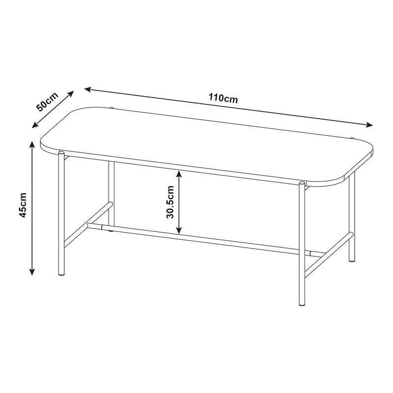 Maatschets Salontafel Samnanger 110x50x45 cm zwart [en.casa]