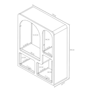 Boekenkast Vågå opbergkast 80x60x24 cm wit [en.casa]