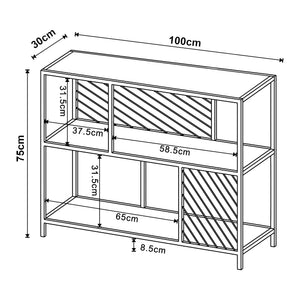 Console tafel Övertorneå 100x30x75 cm zwart en eikenkleurig [en.casa]