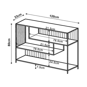 Console tafel Oxelösund 120x33x80 cm zwart [en.casa]