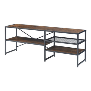 TV meubel Västiarharg 120x30x46 cm zwart en walnootkleurig [en.casa]