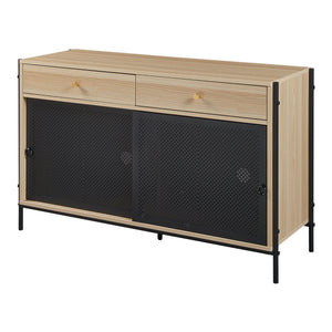 TV meubel Tysnes 120x40x75 cm eikenkleurig en zwart [en.casa]