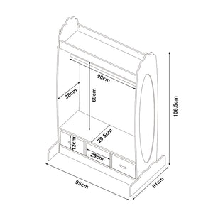 Kledingkast Moskenes open kast voor kinderen 106,5x95x61 cm wit [en.casa]