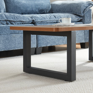 Stalen onderstel Lunderskov set van 2 tafelpoot 35x50 cm zwart [en.casa]