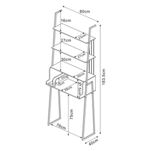 Bureau Storfjord met planken 183,5x80x40 cm zwart [en.casa]