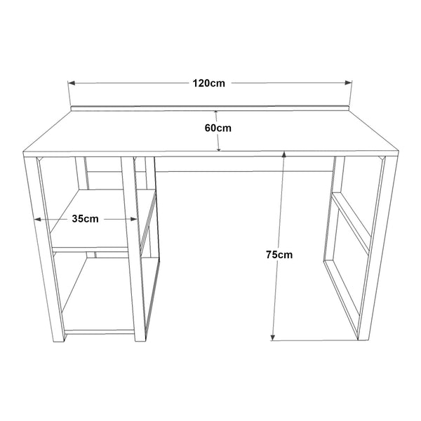 Bureau Tódense 120x60x75 cm eikenkleurig en zwart [en.casa]