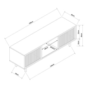 TV meubel Ypäjä 150x42x50 cm bamboe naturel [en.casa]