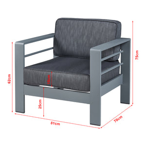 Tuinset Avise 2-delig tuintafel met fauteuil antraciet en donkergrijs casa.pro