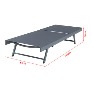 Ligbed Baragiano met tuintafel 2-delig set antraciet en donkergrijs casa.pro