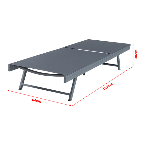 Ligbed Baragiano met tuintafel 2-delig set antraciet en donkergrijs casa.pro