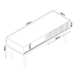 TV meubel Landskrona 115x40x48 cm eikenkleurig [en.casa]