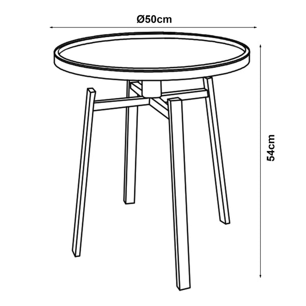 Bijzettafel Mippeena rond Ø50 cm walnootkleurig en zwart [en.casa]