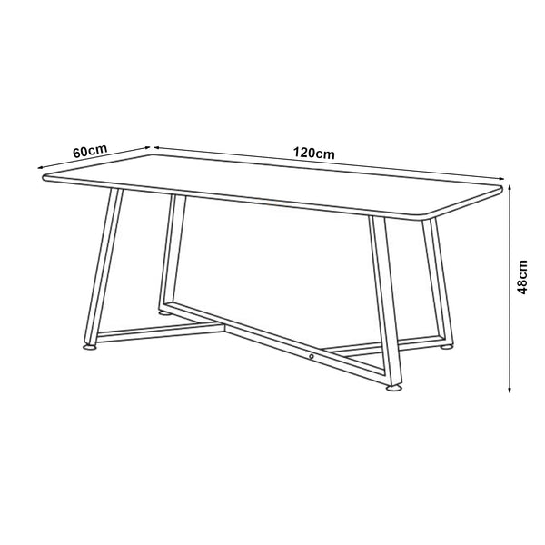 Salontafel Riskiften marmerlook zwart en zwart 120x60x48 cm [en.casa]