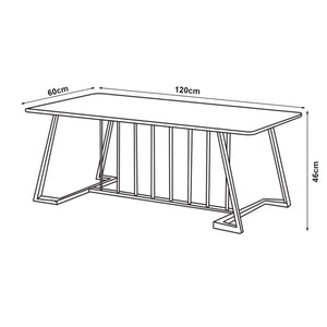 Salontafel Nospoo marmerlook zwart 120x60x46 cm [en.casa]